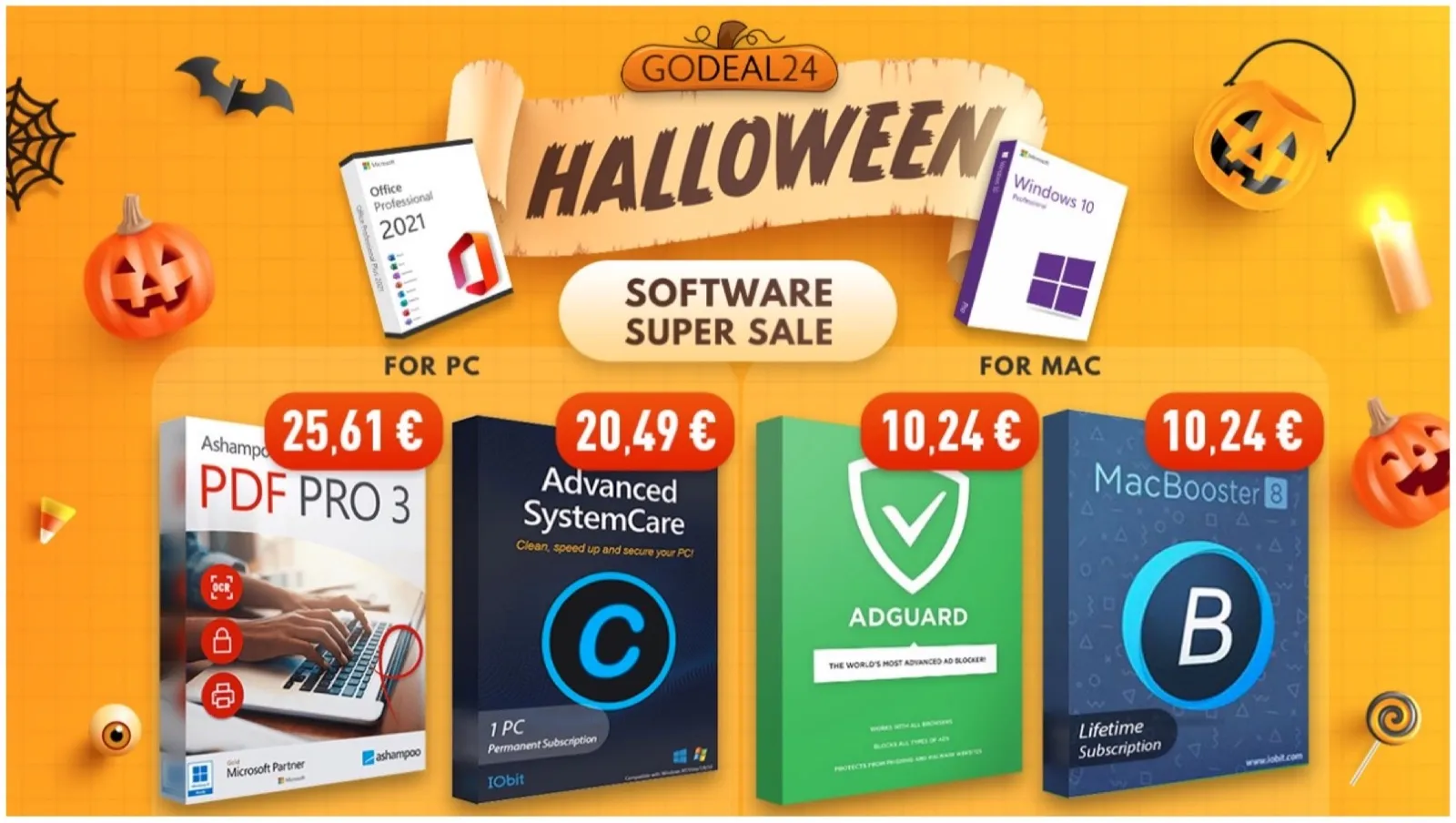 Halloween con Godeal24, Office a soli 13,32 € e Windows 10 Pro in sconto