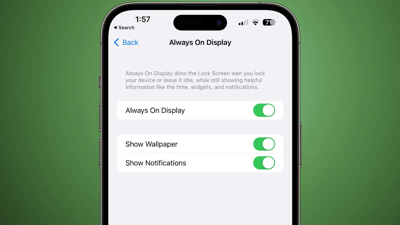 Nella beta di iOS 16.2 possibile disattivare sfondo e notifiche con Always On Display Nella beta di iOS 16.2 possibile disattivare sfondo e notifiche con Always On Display