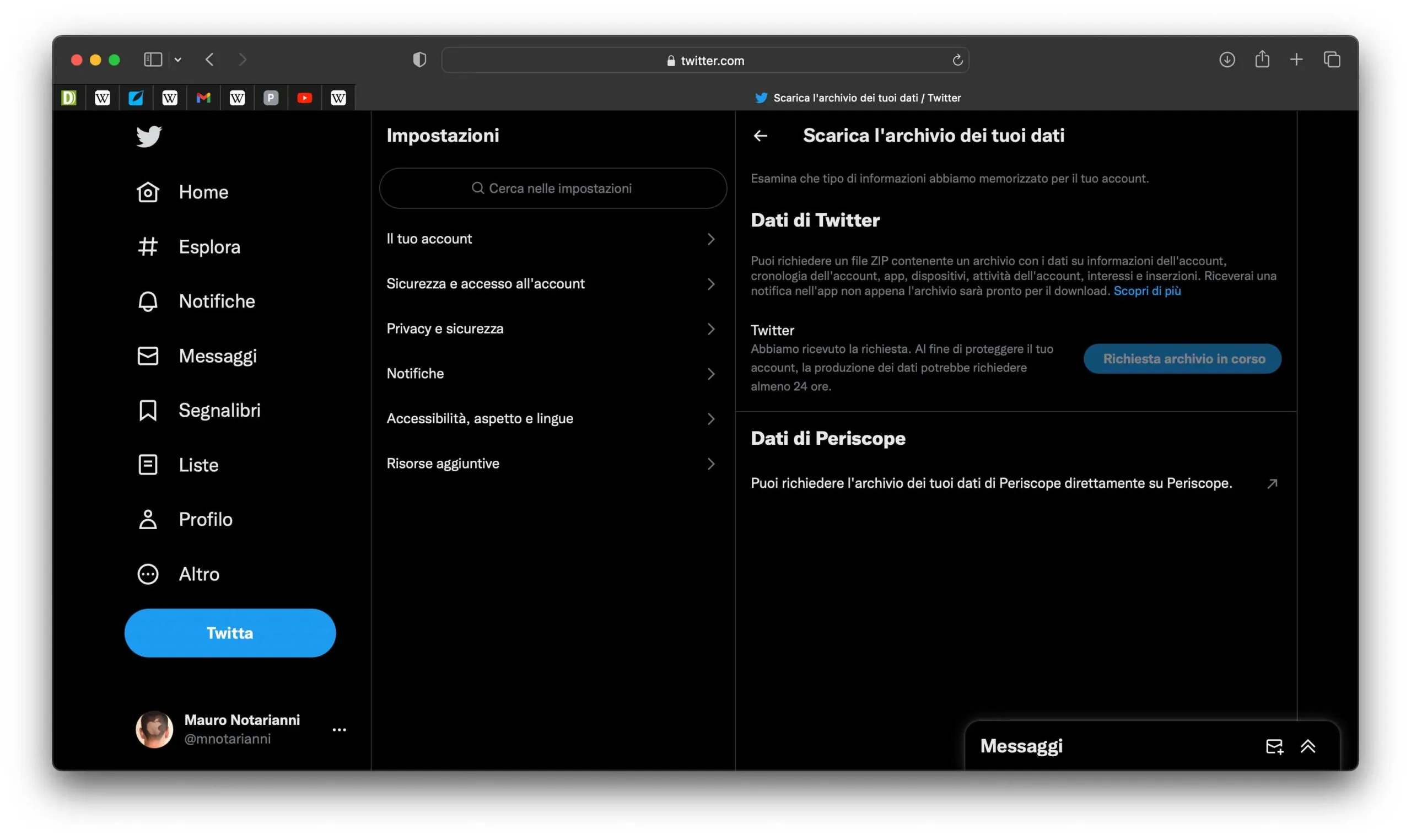 Twitter, come scaricare tutti i tweet e archiviarli