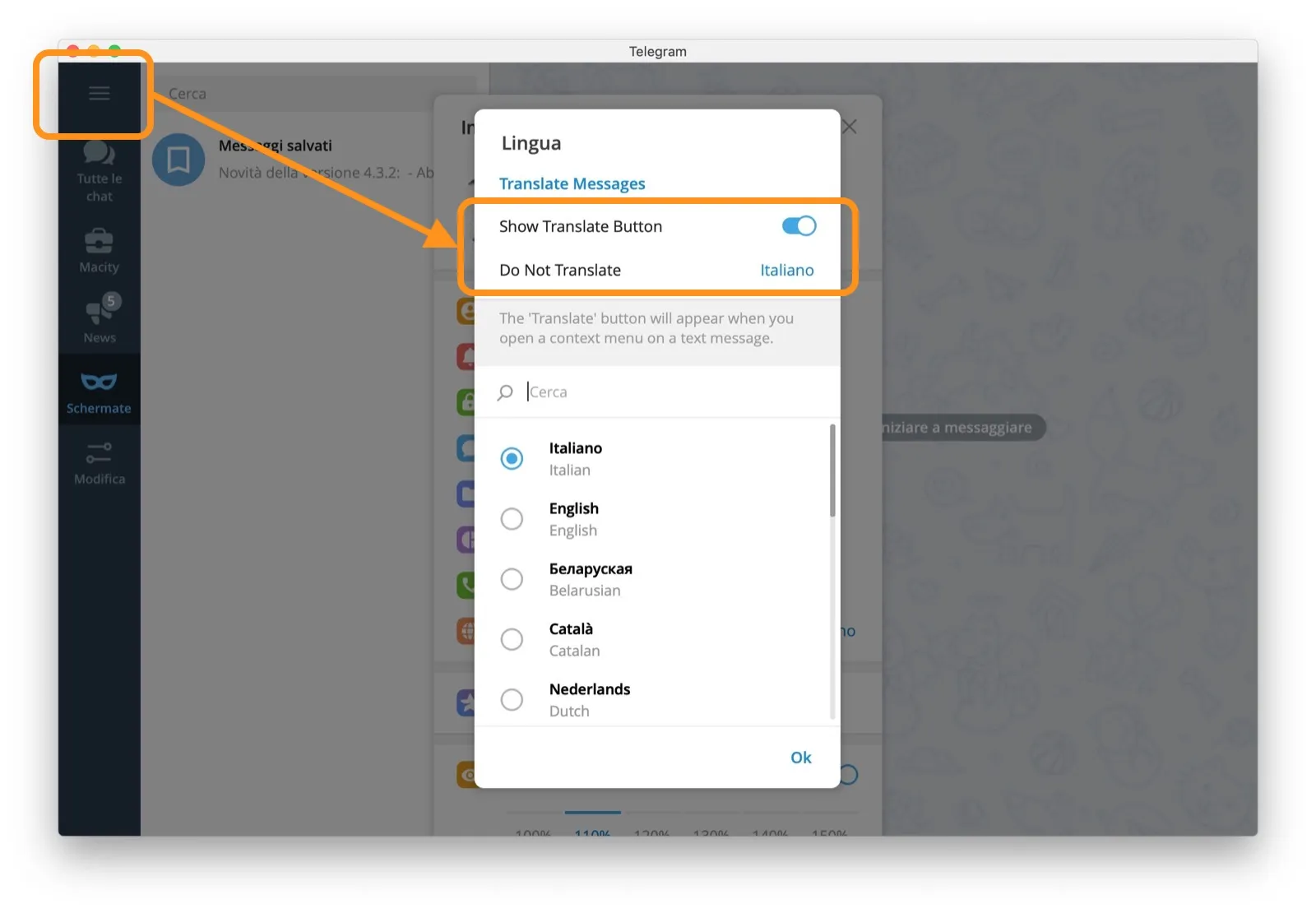 Telegram traduce i messaggi su iPhone, iPad e Mac