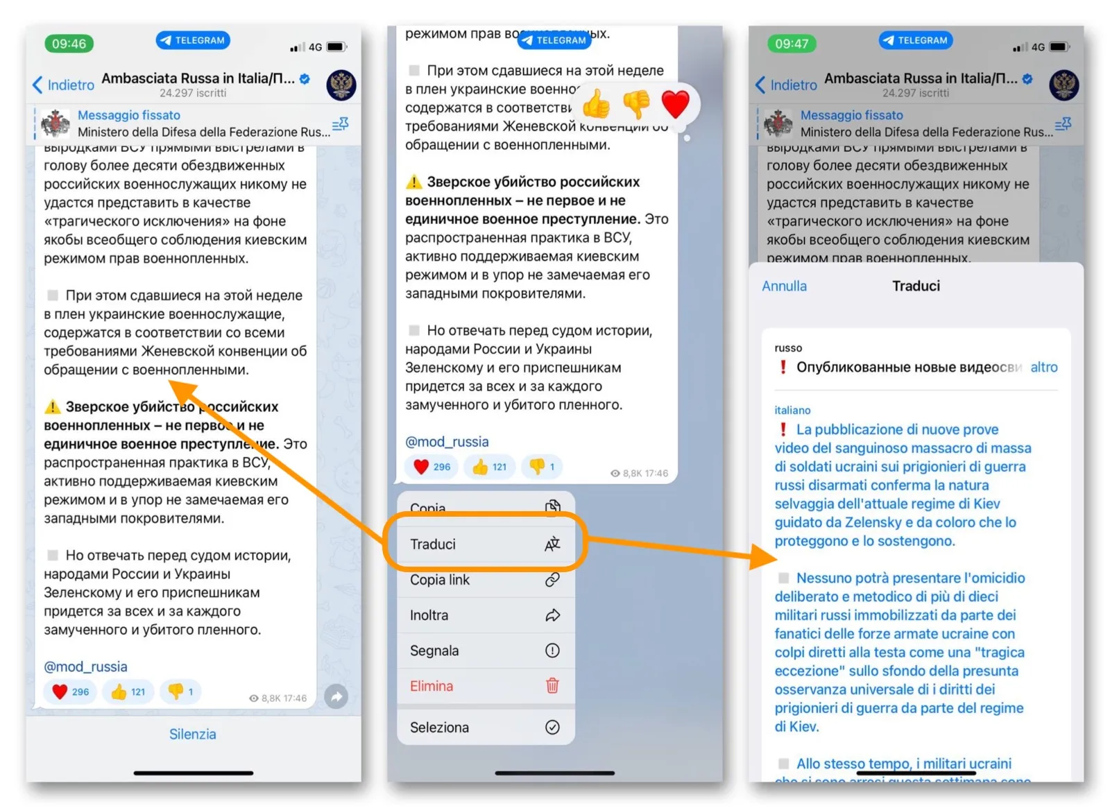 Telegram traduce i messaggi su iPhone, iPad e Mac