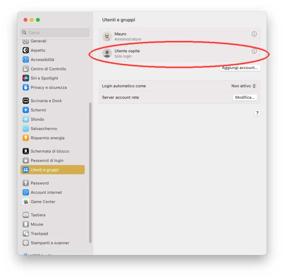 Come creare un utente ospite su Mac
