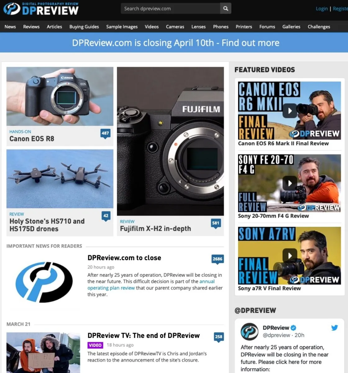 I tagli Amazon cancellano da Internet il sito di foto digitale Dpreview