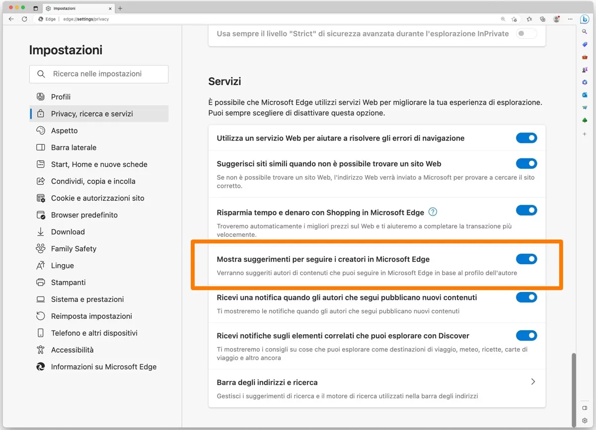 Come evitare che Microsoft Edge mandi a Bing tutti i siti visitati Come evitare che Microsoft Edge mandi a Bing tutti i siti visitati