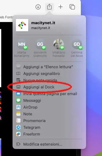 macOS Sonoma, come si creano le app web partendo da un sito
