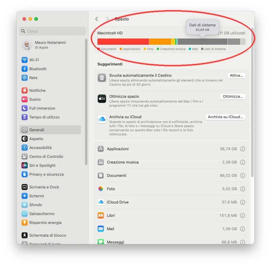 Come ripulire lo spazio occupato dai dati di sistema su macOS Come ripulire lo spazio occupato dai dati di sistema su macOS
