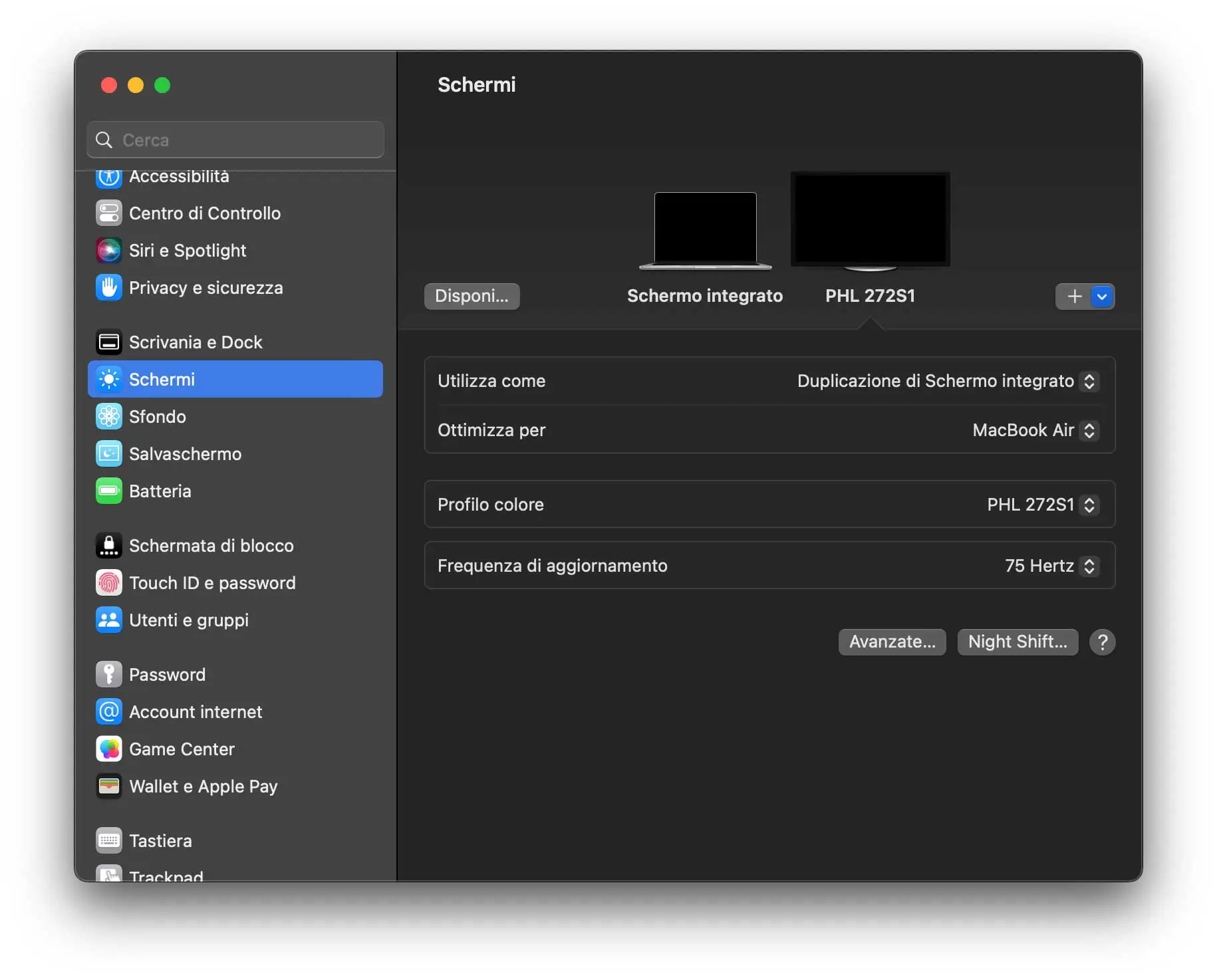 Come duplicare lo schermo del Mac su un display esterno usando una scorciatoia di tastiera