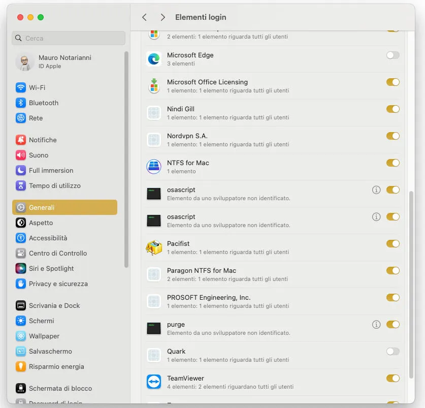 macOS, come eliminare riferimenti ad app disinstallate da Elementi login macOS, come eliminare riferimenti ad app disinstallate da Elementi login