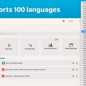 MacWhisper trasforma file audio in trascrizioni di testo come un fulmine