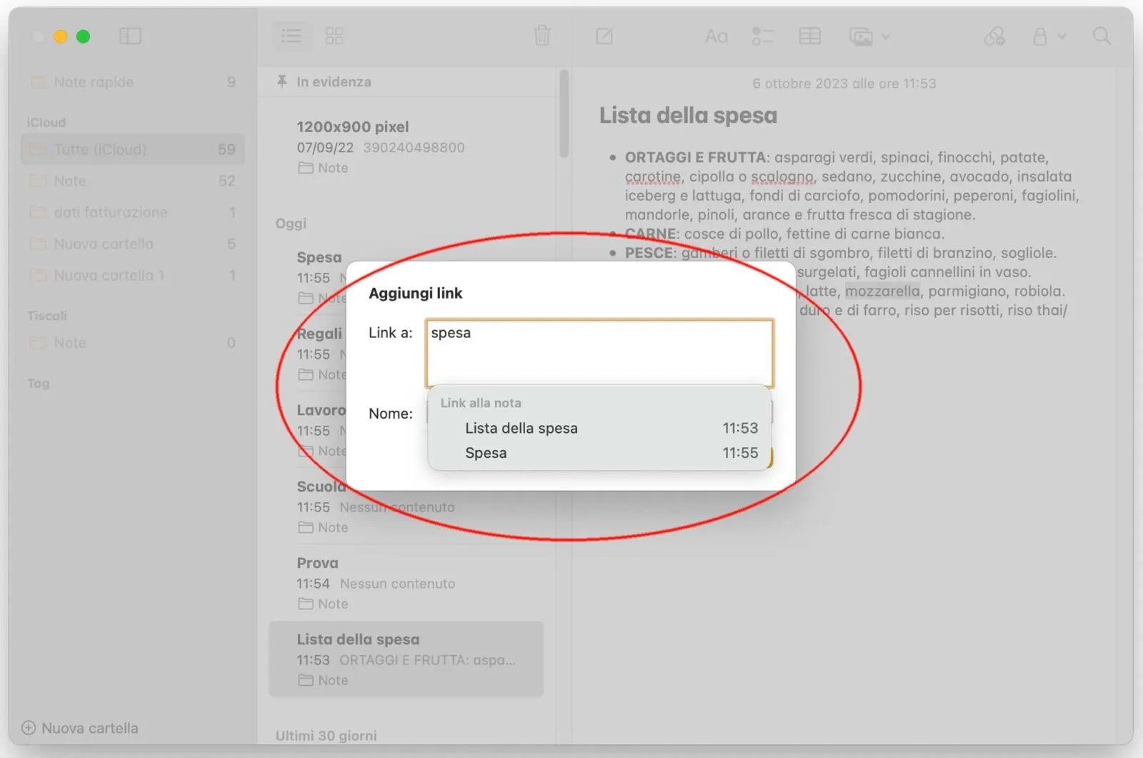 Come collegare note nell'app Note su macOS Sonoma Come collegare note nell'app Note su macOS Sonoma