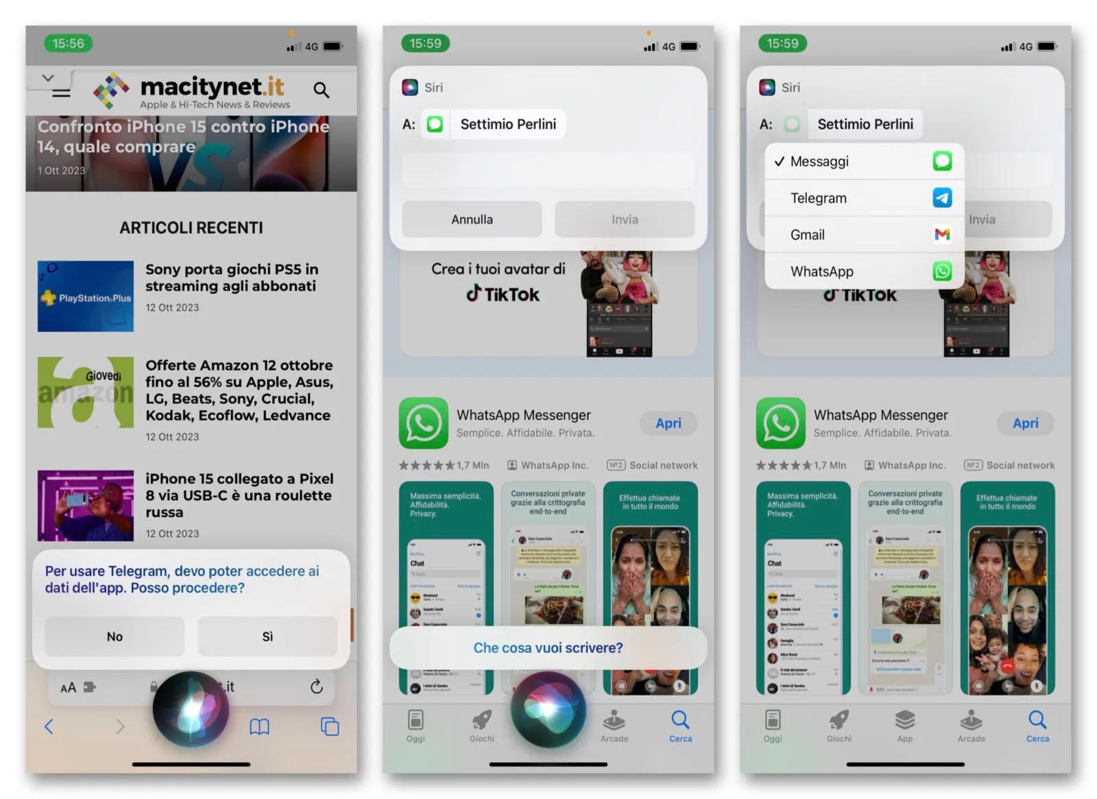 Come usare Whatsapp con Siri bypassando iMessage su iOS 17 Come usare Whatsapp con Siri bypassando iMessage su iOS 17