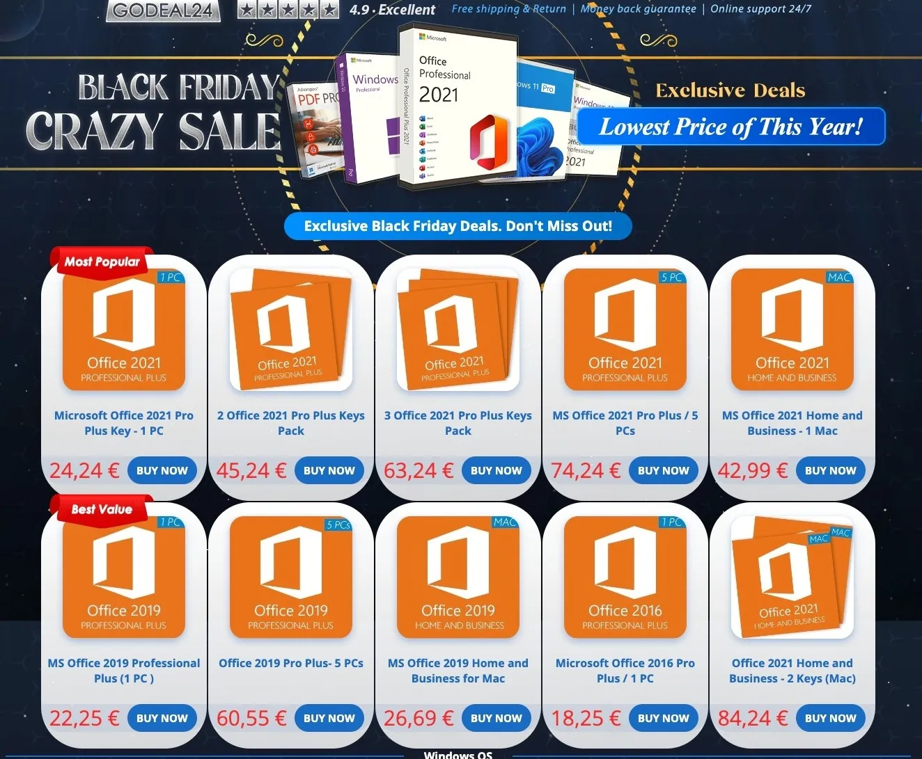 Microsoft Office per Mac o Windows da soli 24€ per il Black Friday
