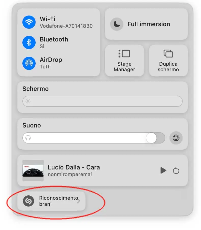 macOS Sonoma 14.2 offre Shazam di serie