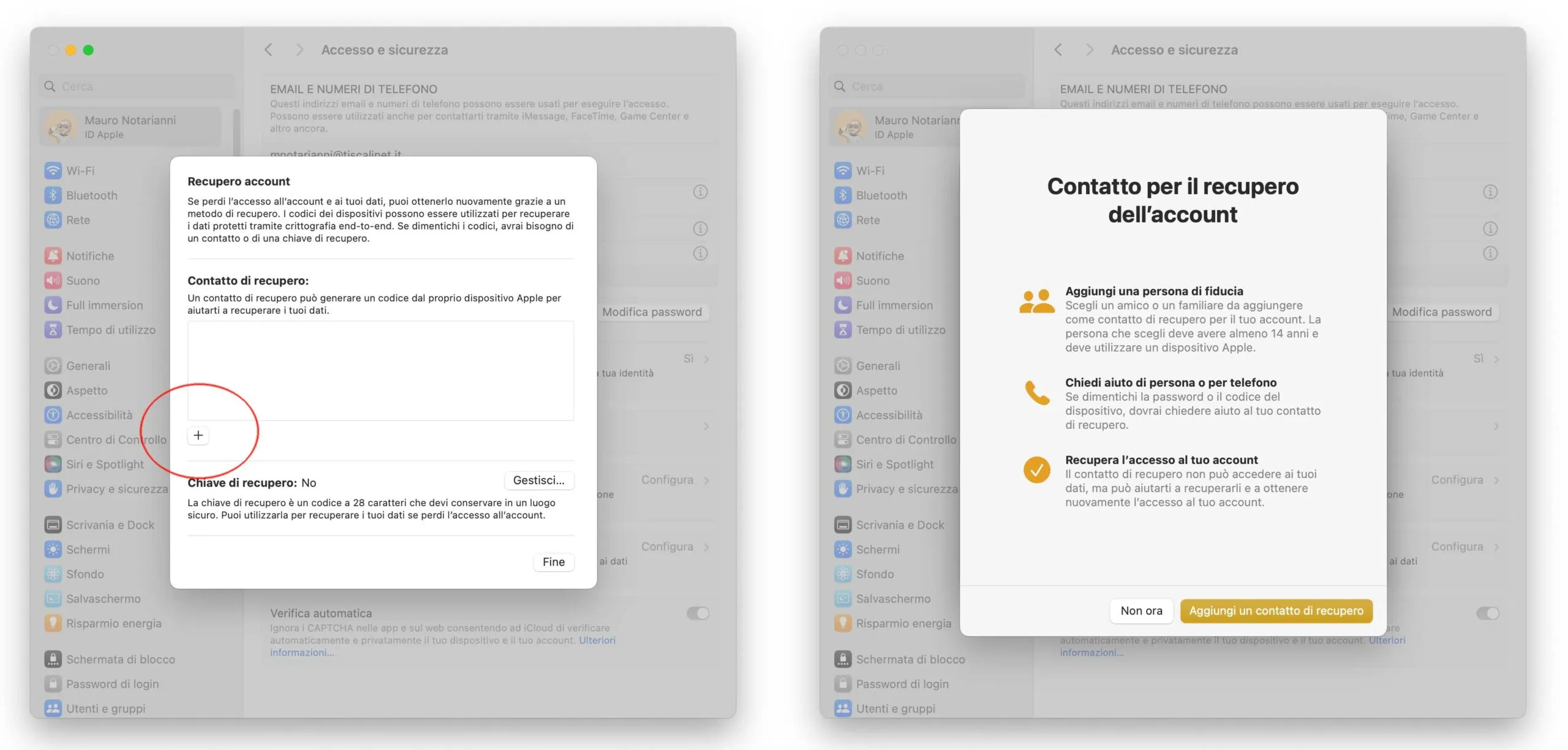 Come configurare un account di recupero, utile se dimentichiamo la password dell'ID Apple