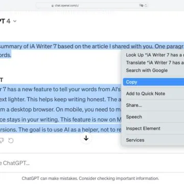 Con iA Writer 7 si dà la giusta attribuzione all’autore e alla AI