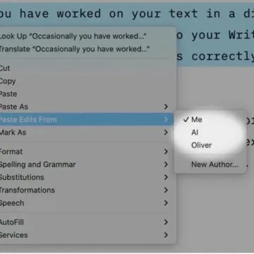 Con iA Writer 7 si dà la giusta attribuzione all’autore e alla AI