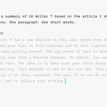 Con iA Writer 7 si dà la giusta attribuzione all’autore e alla AI