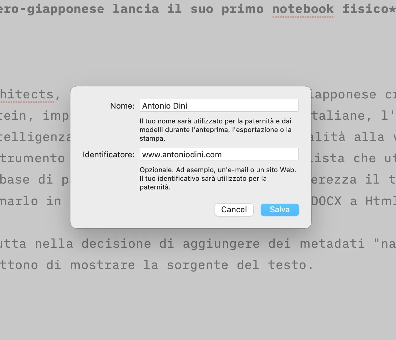 Con iA Writer 7 si dà la giusta attribuzione all’autore e alla AI
