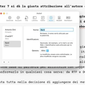 Con iA Writer 7 si dà la giusta attribuzione all’autore e alla AI