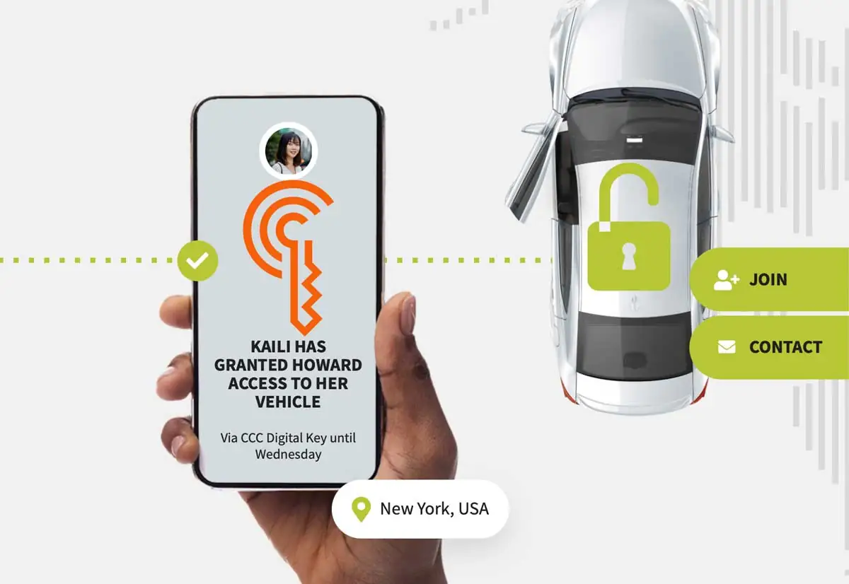 Il logo del Car Connectivity Consortium per le chiavi digitali delle auto Il logo del Car Connectivity Consortium per le chiavi digitali delle auto