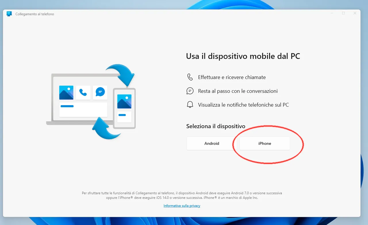 Come collegare e sincronizzare iPhone sui PC con Windows 11