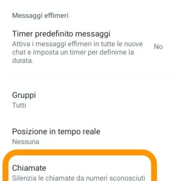 Come impedire le chiamate Whatsapp agli sconosciuti