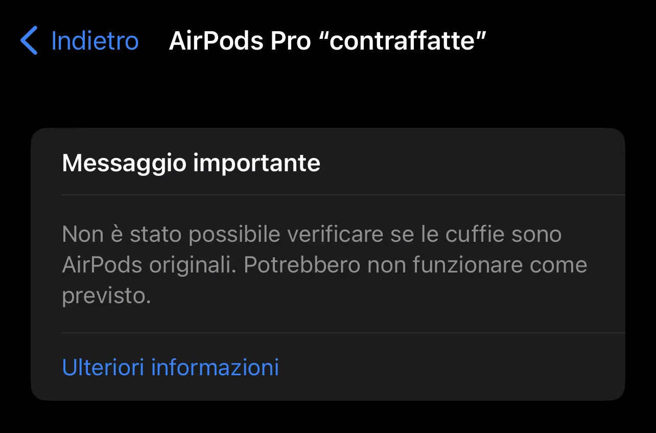 Come verificare se gli AirPods sono originali