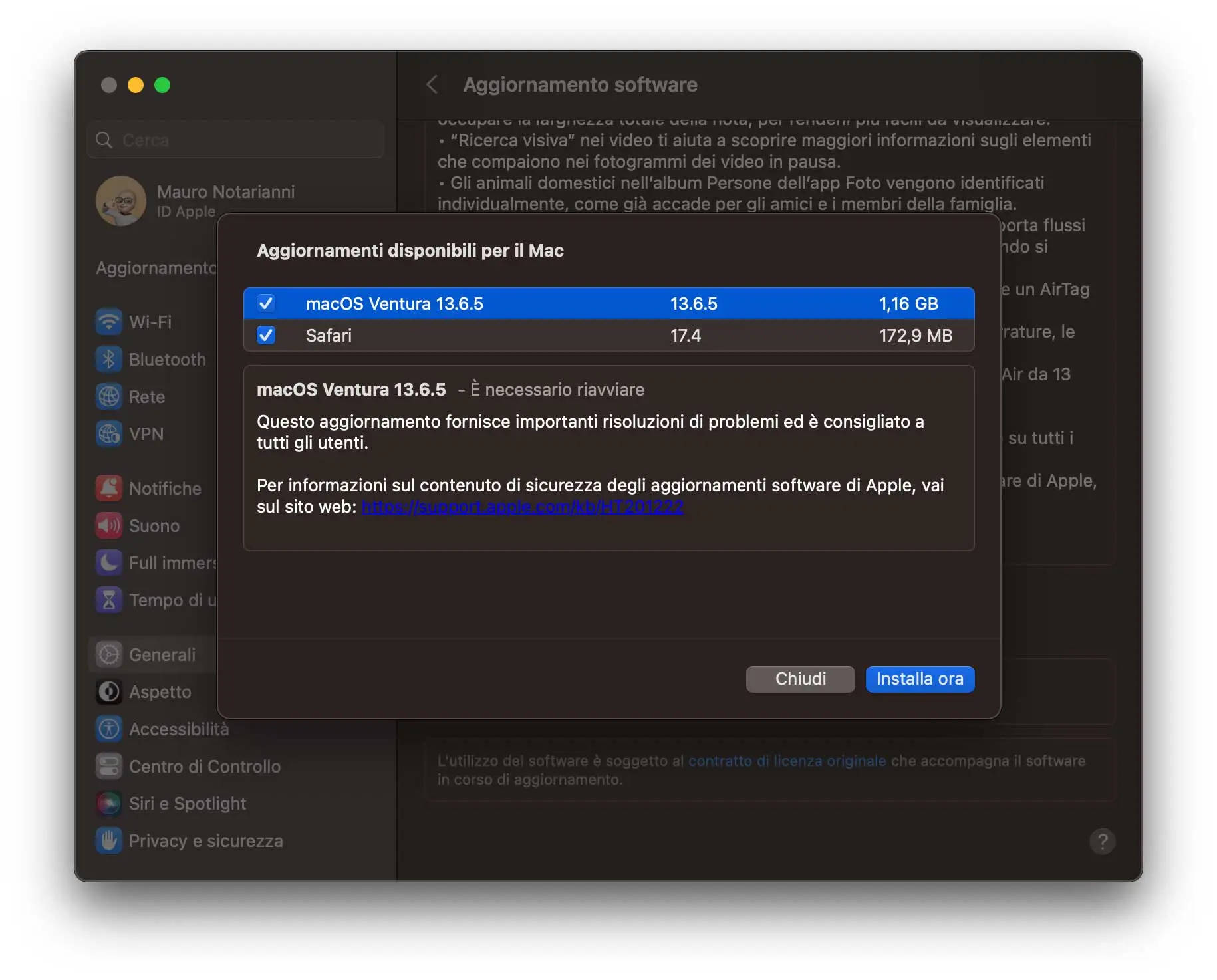 Rilasciati update a macOS Ventura 13.6.5 e macOS Monterey 12.7.4 Rilasciati update a macOS Ventura 13.6.5 e macOS Monterey 12.7.4