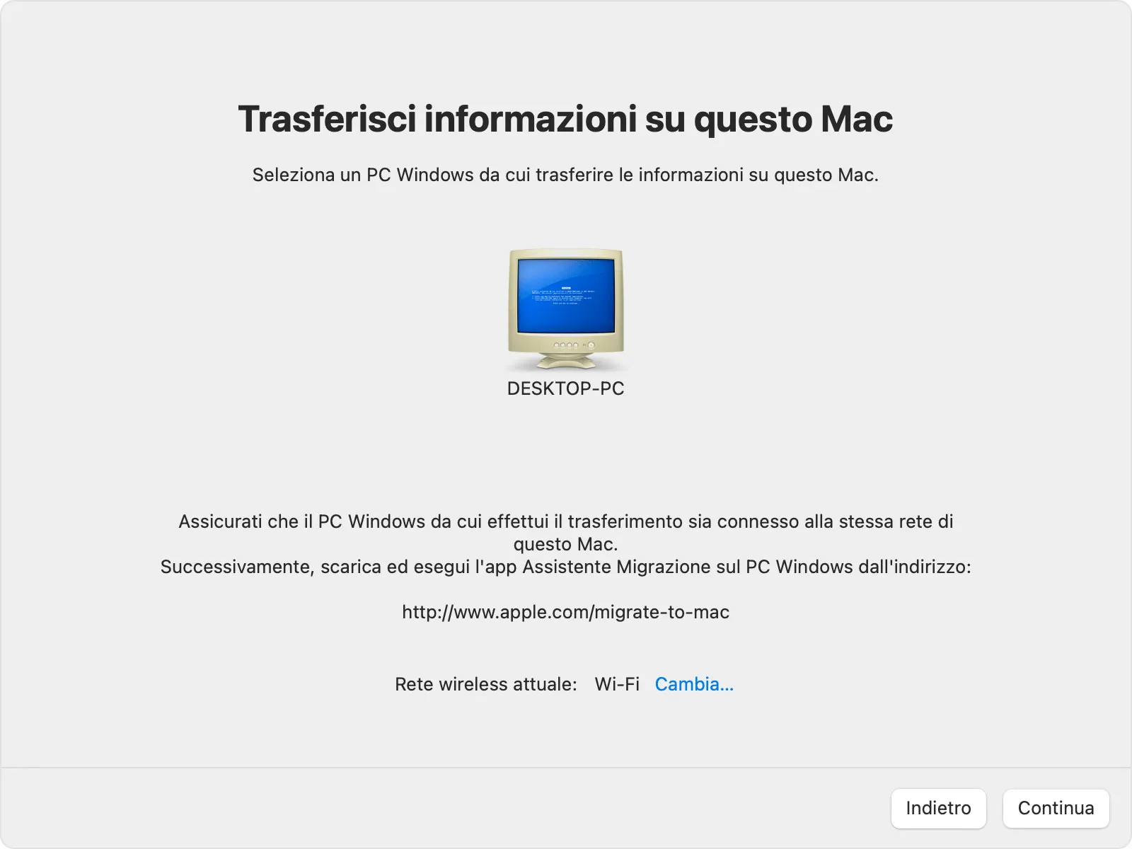 Apple, aggiornata l’utility Assistente Migrazione da Windows per macOS Sonoma Apple, aggiornata l’utility Assistente Migrazione da Windows per macOS Sonoma
