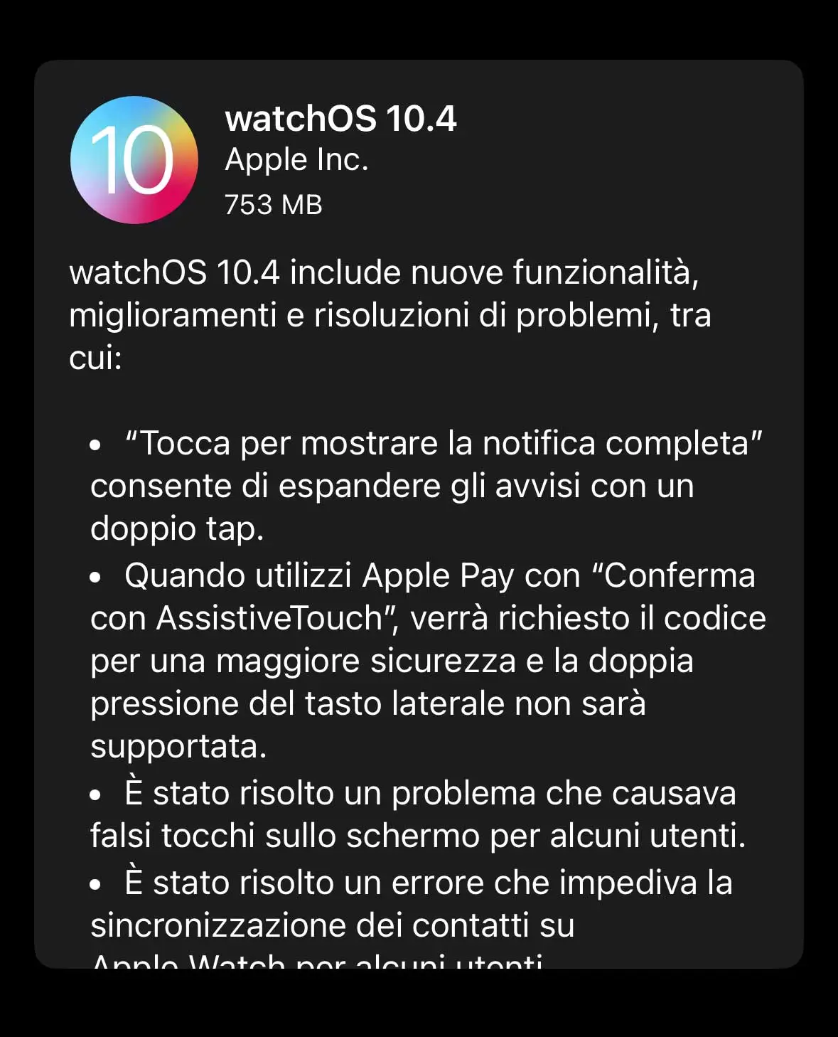 Disponibile watchOS 10.4 con soluzione bug Disponibile watchOS 10.4 con soluzione bug