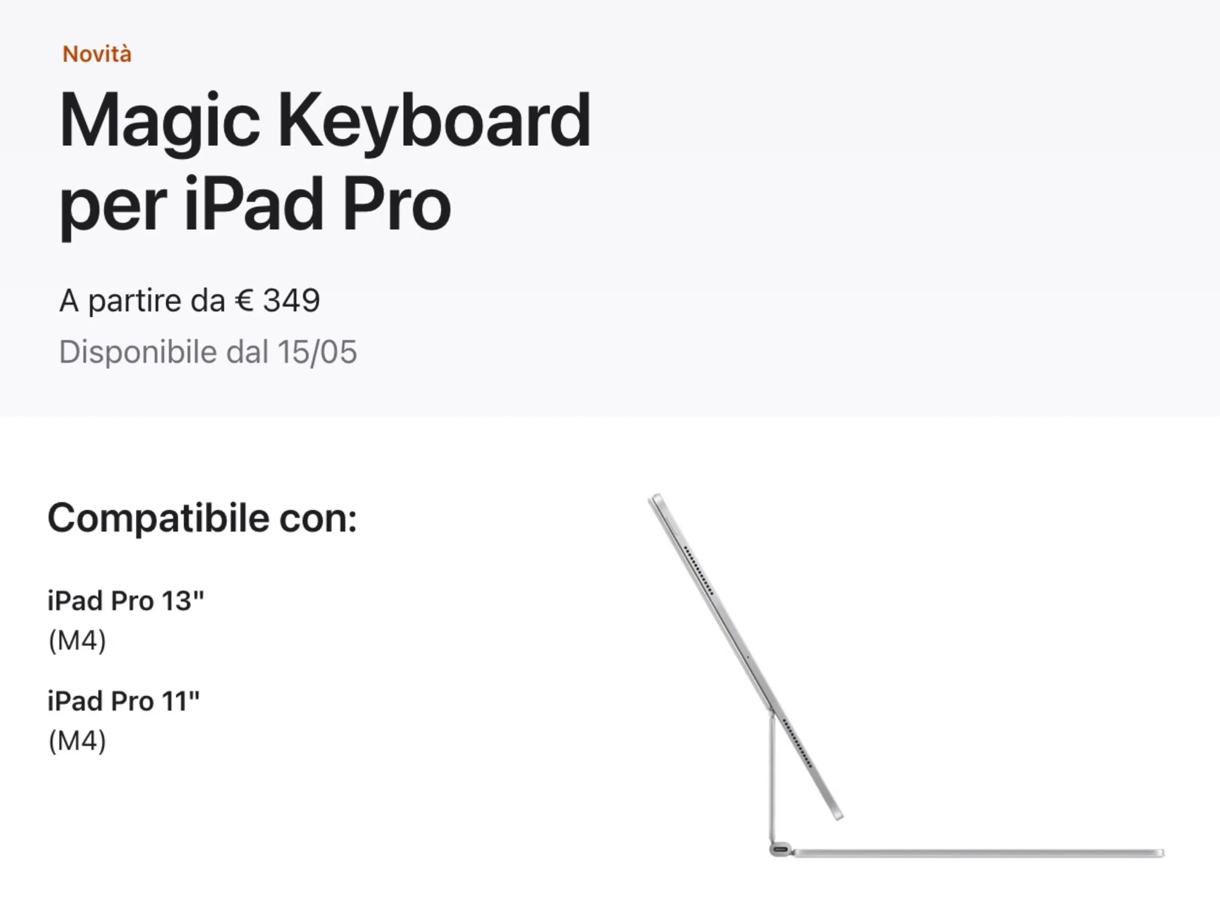 Magic Keyboard per iPad Pro 2024, piccole novità che fanno la differenza Magic Keyboard per iPad Pro 2024, piccole novità che fanno la differenza