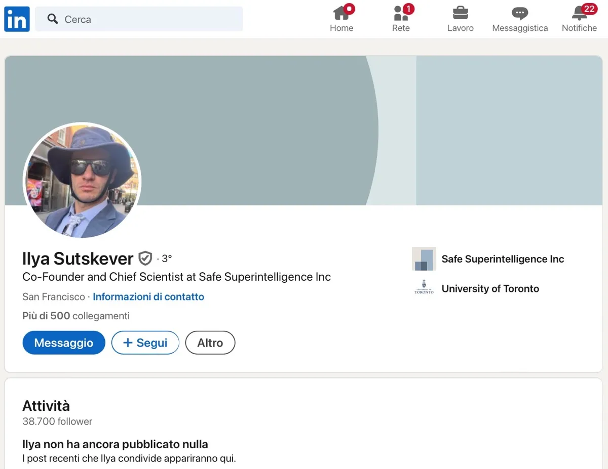 Ex scienziato OpenAI vuole creare la Super Intelligenza Sicura SSI Ex scienziato OpenAI vuole creare la Super Intelligenza Sicura SSI