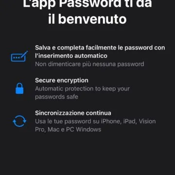 Sguardo in anteprima a Passwords, l'app per gestire account, passkey e codici