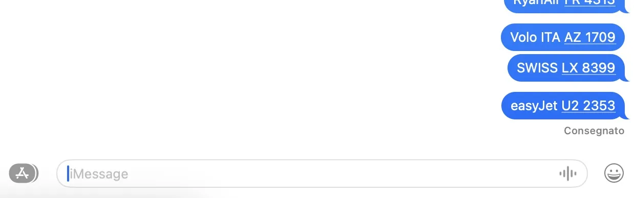 Come avere tutte le info su un volo con un solo iMessage