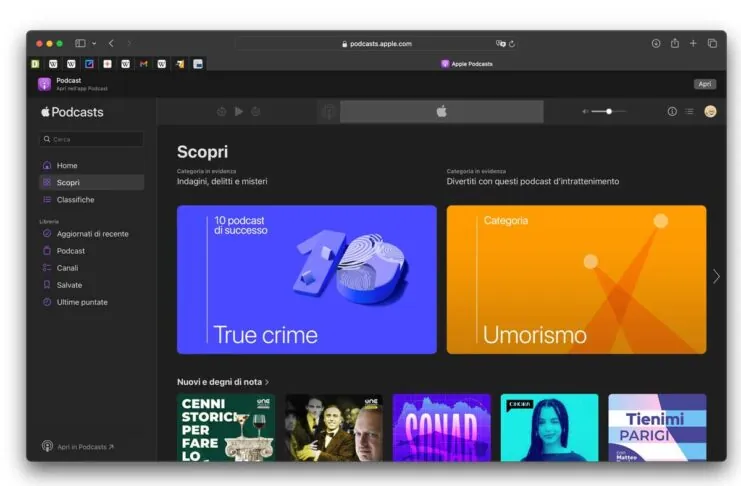 Apple Podcast ora fruibile dal web