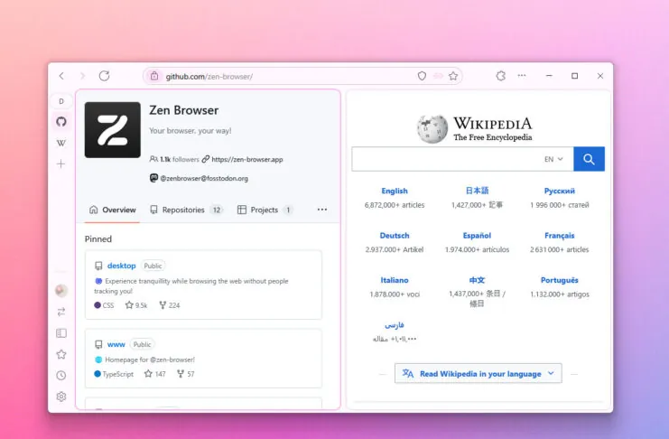 Zen è un browser alternativo per Mac e PC basato su Firefox