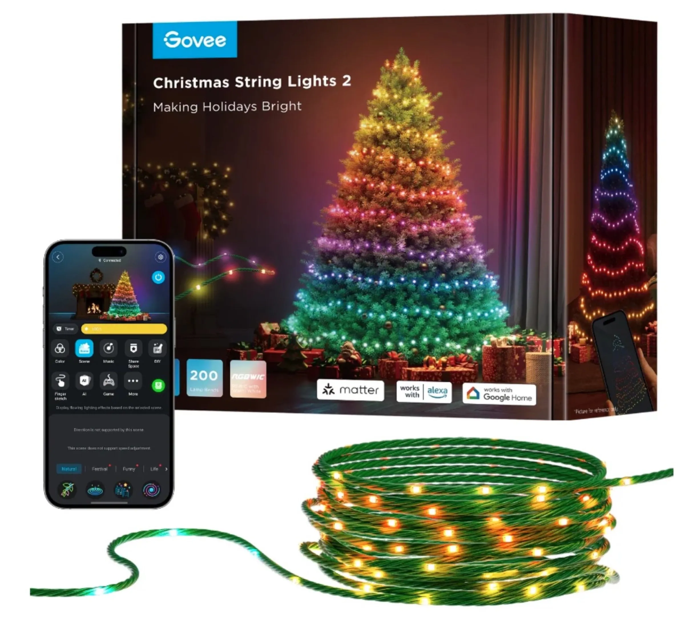 Govee Christmas String Lights 2, la catena di luci con mappatura Smart Govee Christmas String Lights 2, la catena di luci con mappatura Smart