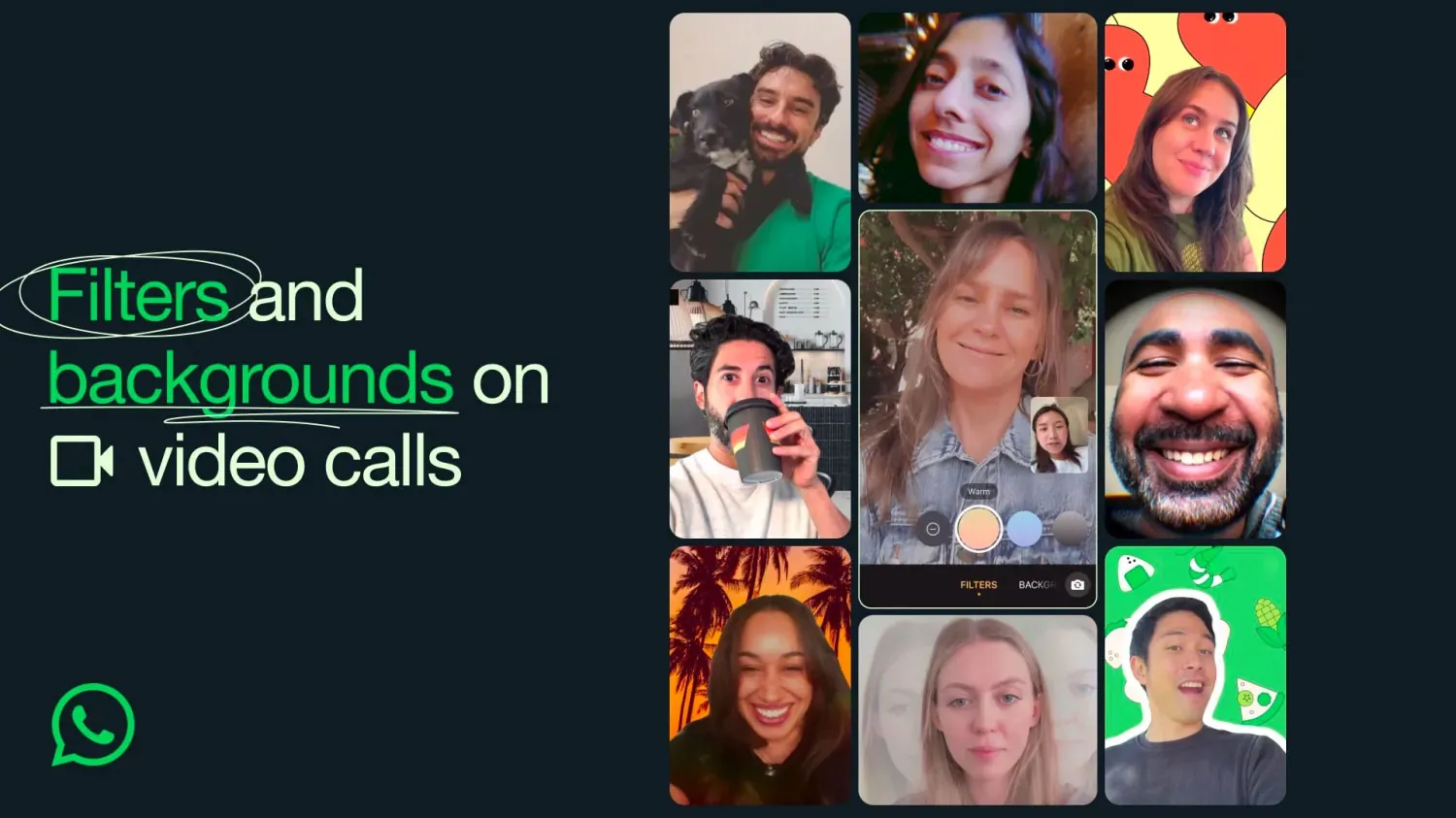 WhatsApp con nuovi filtri e sfondi per le videochiamate WhatsApp con nuovi filtri e sfondi per le videochiamate