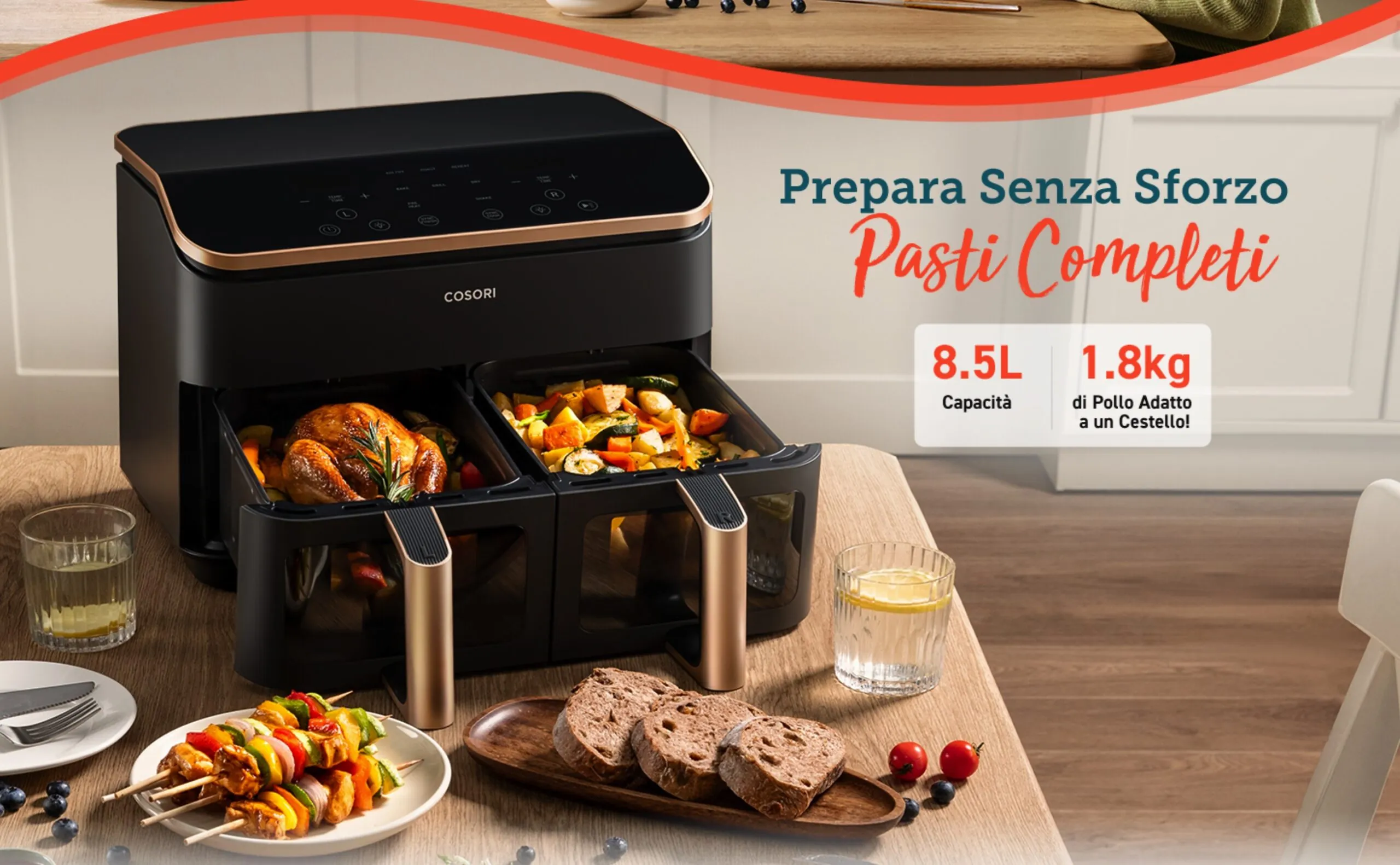 Black Friday, friggitrice ad aria Cosori a due cestelli con cottura separata a 159,99 € - macitynet.it Black Friday, friggitrice ad aria Cosori a due cestelli con cottura separata a 159,99 € - macitynet.it