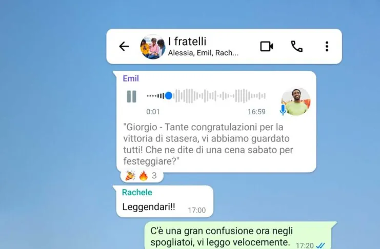 Trascrizione messaggi vocali di WhatsApp