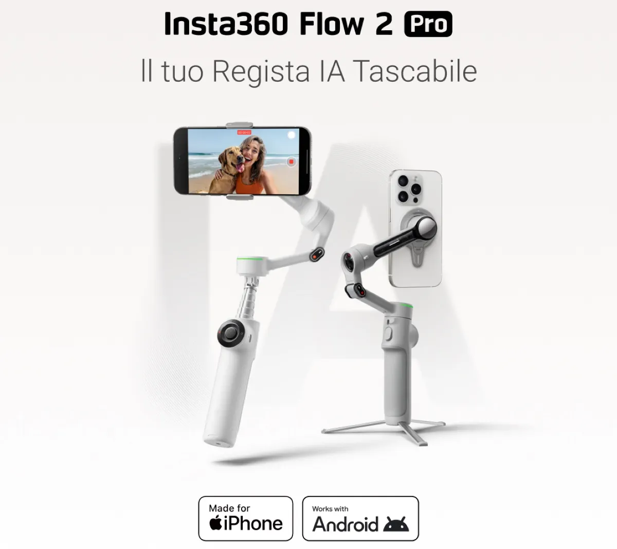 Insta360 Flow 2 Pro è lo stabilizzatore AI nato per iPhone - macitynet.it Insta360 Flow 2 Pro è lo stabilizzatore AI nato per iPhone - macitynet.it