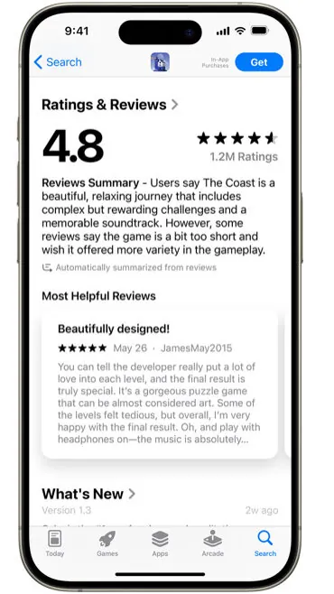 iOS 18.4, i riassunti con l'AI nelle recensioni sull'App Store - macitynet.it
