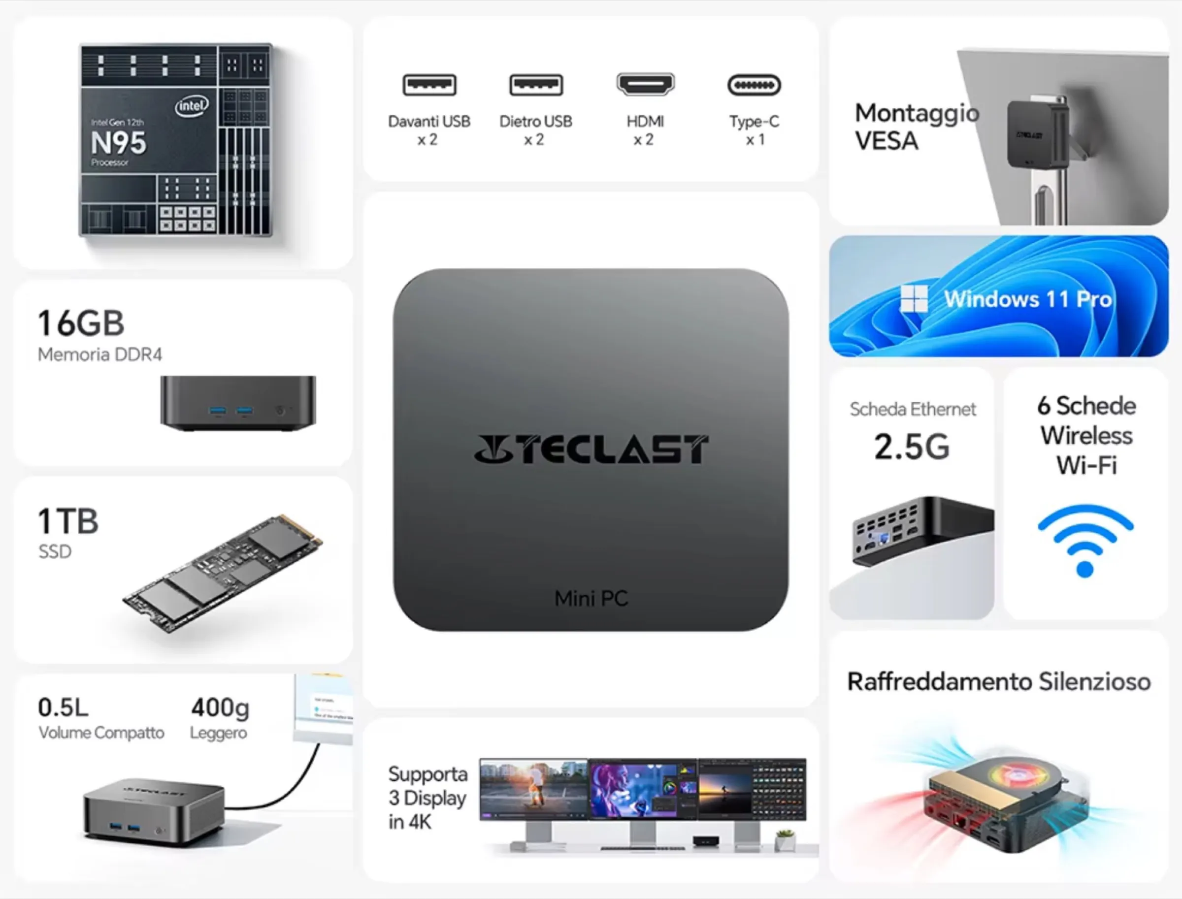 Teclast N20 Pro, potente mini PC in sconto a soli 103 € - macitynet.it Teclast N20 Pro, potente mini PC in sconto a soli 103 € - macitynet.it