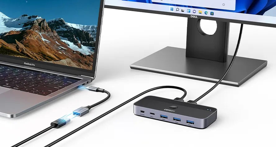 Recensione UGREEN Switch KVM USB 3.0, comandare due computer con un solo mouse e tastiera - macitynet.it Recensione UGREEN Switch KVM USB 3.0, comandare due computer con un solo mouse e tastiera - macitynet.it