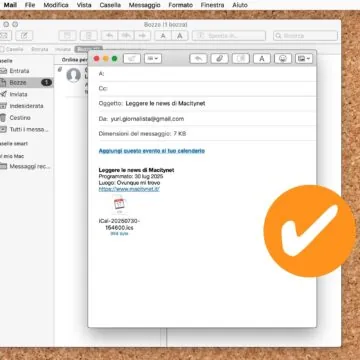 Come creare il pulsante Aggiungi al Calendario nelle mail da inviare - macitynet.it