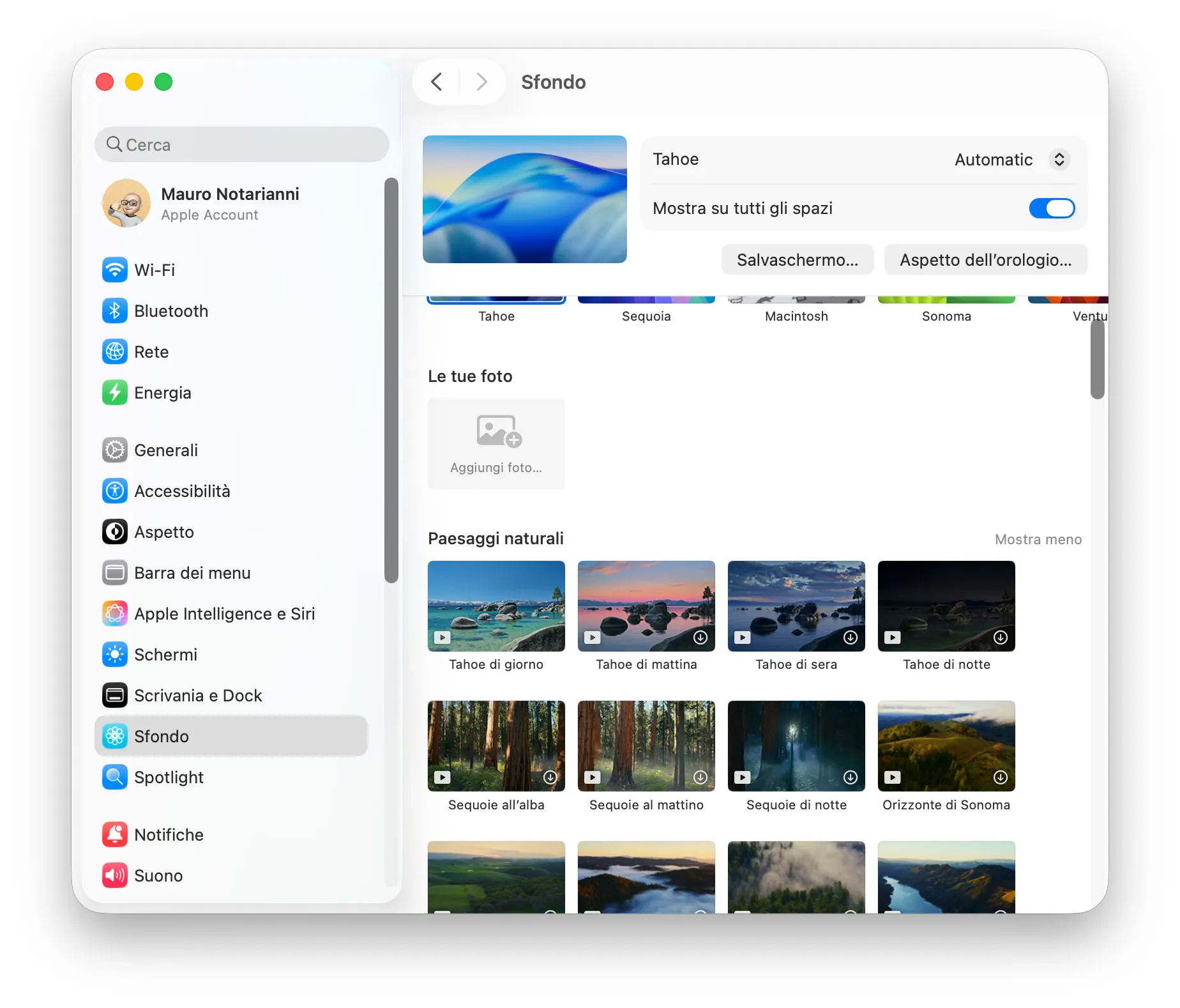 macOS 26 Tahoe, 15 nuovi salvaschermo e sfondi - macitynet.it
