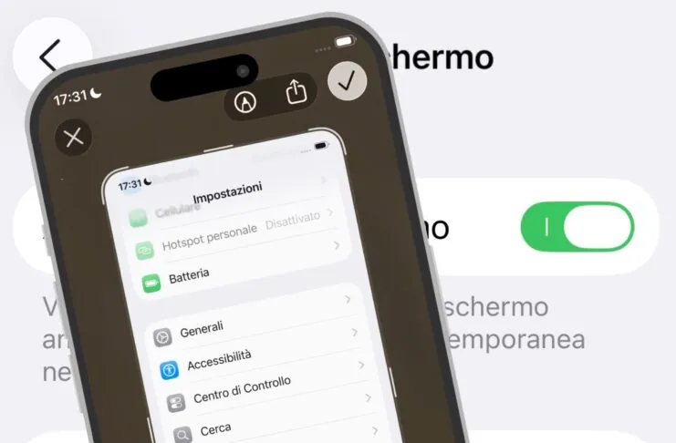 Come disattivare l'anteprima a schermo intero degli screenshot su iOS 26 - macitynet.it