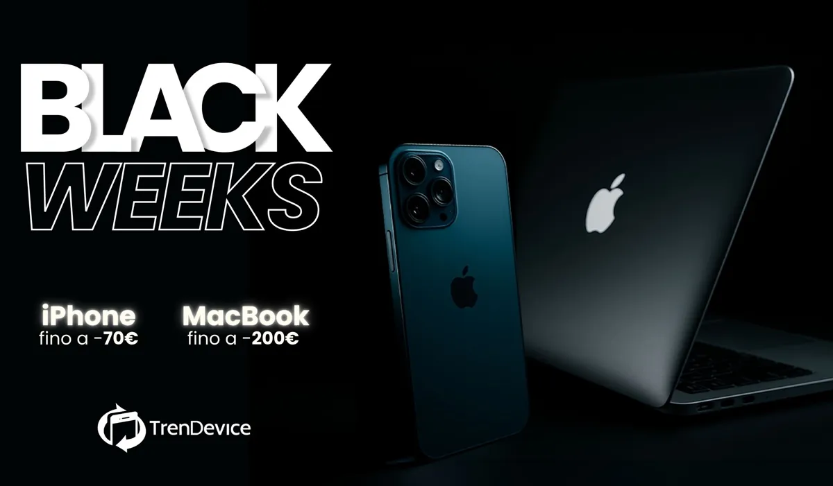 TrenDevice Black Weeks taglia fino a -200€ sui Mac Ricondizionati, -70€ su iPhone Ricondizionati - macitynet.it TrenDevice Black Weeks taglia fino a -200€ sui Mac Ricondizionati, -70€ su iPhone Ricondizionati - macitynet.it