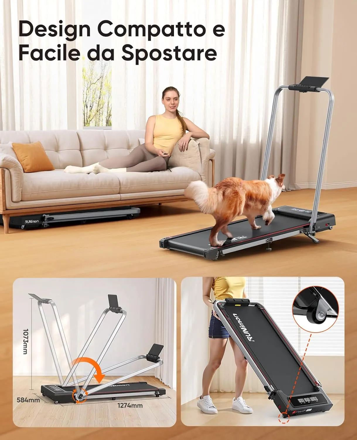 Tapis roulant elettrico pieghevole, prezzo top a solo 159,99 € - macitynet.it Il tapis roulant elettrico pieghevole è facile da spostare