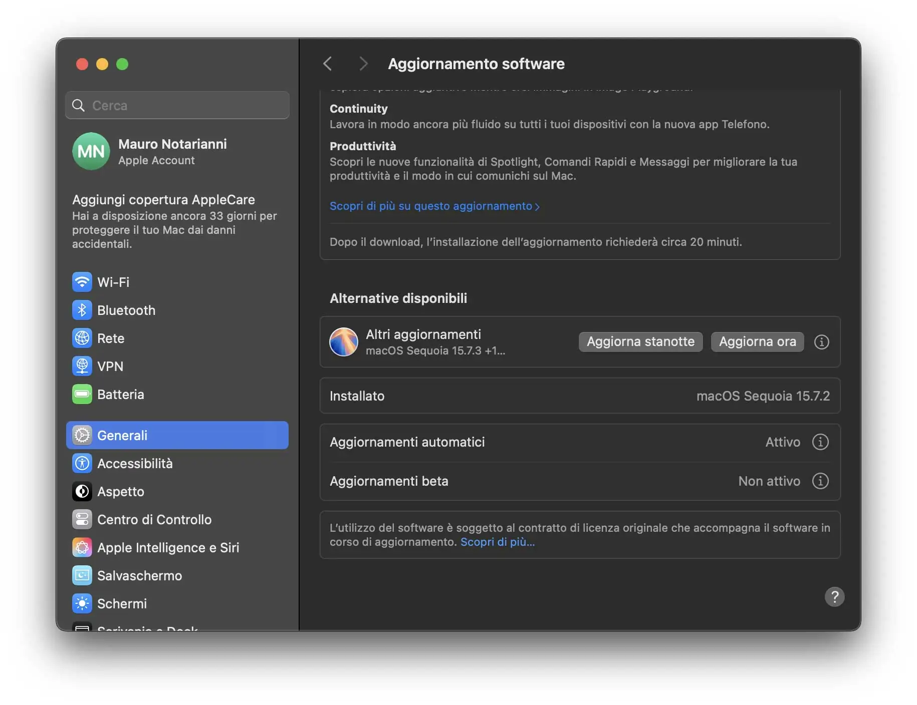 Aggiornamento a macOS 15.7.3. Disponibili aggiornamenti a macOS Sonoma 14.8.3 e macOS Sequoia 15.7.3 - macitynet.it